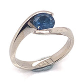 14K White Gold Ring w/ a 1.07 Carat Round Ceylon Blue Sapphire